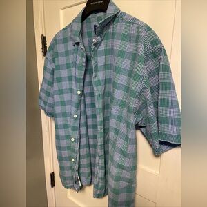 Pendleton Short Sleeve Button Up Shirt Men’s Large Plaid Outdoors Oregon Cotton